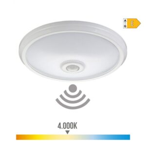 Aplique de superficie led con sensor crepuscular y luz de emergencia ip20 16w 4000 k 1100 lm luz dia ø29 x 6 cm