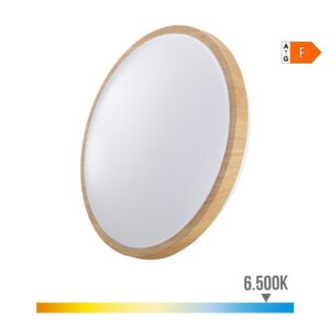 Aplique led circular de superficie efecto madera 18 w 6500 k 1820 lm ø33 x 5,5 cm