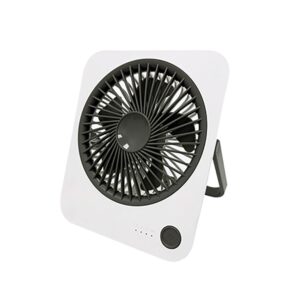 Ventilador de sobremesa recargable blanco y negro, 1200 mah, 165 x 140 x 32,5 mm