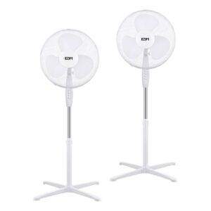 Ventilador de pie 38 w, blanco, ø40 cm, pack de 2 unidades