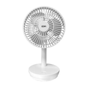 Ventilador de sobremesa recargable blanco 5w 31,6 db aspas: ø14,5 cm 17 x 13 x 26 cm