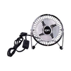 Ventilador mini industrial de sobremesa cromado: 15w 54,7 db aspas: ø10 x 15 cm