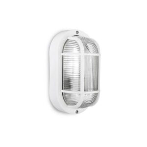 Aplique oval modelo tarragona ip54 1 x e27 40 w 11,4 x 20,2 x 10 cm, blanco