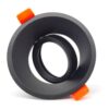 Aro halógeno basculante de empotrar, profundo, redondo, negro, ø90 x 42 mm