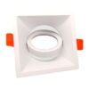 Aro halógeno basculante de empotrar, profundo, cuadrado, blanco, 90 x 90 x 42 mm