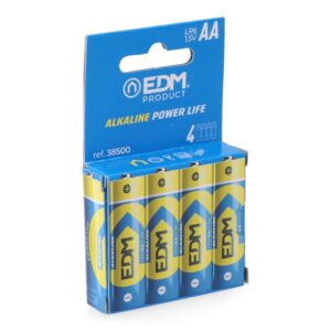 Pila alkalina power life aa - lr06 1,5v ø14,5 x 50,5 mm, blister 4 uds