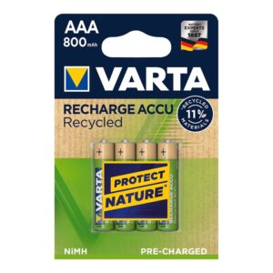 Pila varta recargable accu aaa - hr03 800 ma recycled (blister 4 unid.) ø10,5x44,5mm