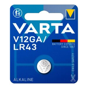 Micro pila de botón alcalina lr43 - v12ga 1,5 v ø11,6 x 4,2 mm blister