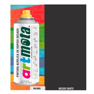 Pintura acrílica spray ral9005 negro mate 216 ml