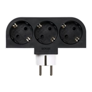 Adaptador giratorio schuko 3 tomas 16a 250 v~