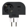 Adaptador giratorio schuko 1 toma + usb a+c 30 w 16 a 250 v~