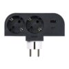 Adaptador giratorio schuko 2 tomas + usb a+c 30 w 16 a 250 v~