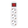 Adaptador 3 tomas schuko frontal con interruptor, 16 a 250 v~, blanco