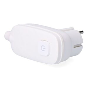 Clavija con t/t (schuko) + interruptor luminoso 16 a 250 v, blanca, 95 x 40 x 70 mm (retractilado)