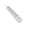 Base múltiple 5 tomas schuko, con interruptor + 2 usb a, 2 m cable, 16a 230v~, blanca