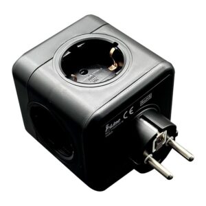 Clavija modular 5 tomas schuko 2p+t 16 a 3680 w 250 v~ negra compatible con ref 40292, 40293