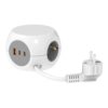Base múltiple combiball con 3 tomas schuko 16 a + 1 usb a + 2 usb c, 30 w, blanca