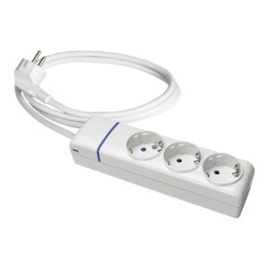 Base múltiple con 3 tomas 2p+t 1,5 m de cable h05vv-f 3g1,5 mm², 16 a 250 v 3680 w, blanca