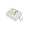 Base bipolar 4 tomas t/tl 10/16 a 250 v cuadrada color blanco