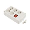 Base multiple 5 tomas t/tl 10/16 a 250 v blanco + interruptor luminoso