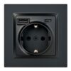 Base enchufe schuko + usb a + c 10,5 w 16 a 250 v~, simon 10, negro