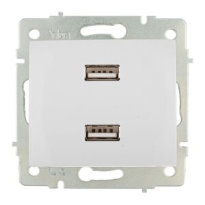 Cargador doble usb 230v 5v 4200ma blanco de empotrar erp2usb serie europa solera erp2usb