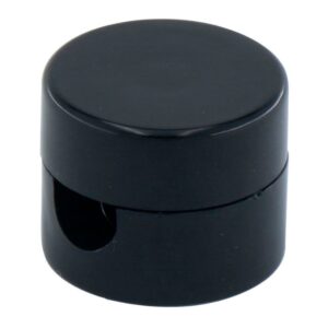 Sujetacables de plástico, redondo, negro, 5 uds