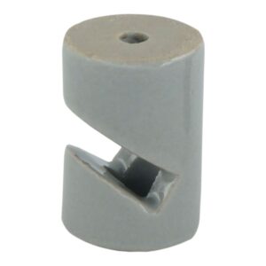 Sujetacables porcelana cilíndrico en v negro, 5 uds, ø20 x 30 mm