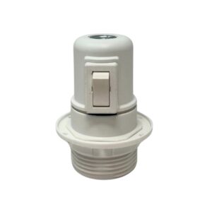 Portalámparas e27 con interruptor semirroscado con arandela 2 a 250 v blanco