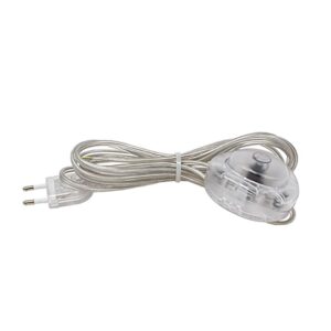 Interruptor eléctrico de pie con cable, 2,5 a 250 v, 3 m, transparente