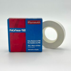 Cinta aislante pvc alta adhesión blanca 19 mm x 0,15 mm x 20 m