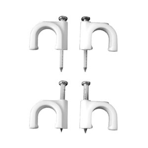 Grapa para cable manguera tubular 2 x 2,5 mm n°08, blanca, caja 100 uds