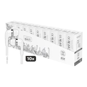 Pack ahorro 10 auriculares bsk con micrófono, blanco