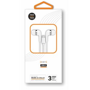 Auriculares hop con conector usb-c blancos