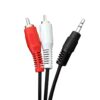 Cable audio estéreo jack macho a 2 rca macho 3,5mm, 1,5m, negro