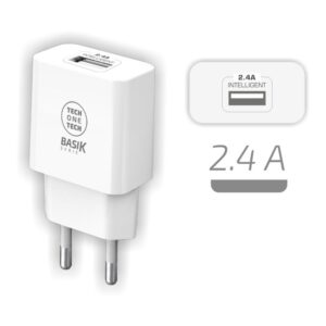 Cargador 12 w usb-a, 2,4 a blanco