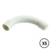 Manguito pvc curvado a 90° ø 20 mm, gris, 5 unidades