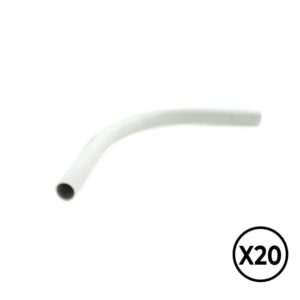 Curva rígida pvc ø 16 mm, gris, 20 unidades