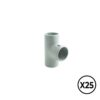 Manguito en t inspeccionable de pvc ø 20 mm, gris, 25 unidades