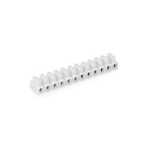 Regleta de conexión de 2.5 mm a 4 mm, 12 conectores, homologada, blanca