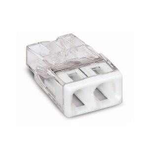 Conector rápido 2 vias, ø maximo 2,5 mm², transparente / blanca