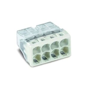 Conector rapido 8 vias, ø maximo 2,5 mm², transparente / verde gris
