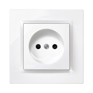 Enchufe bipolar blanco con marco