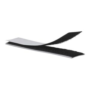 Tira adhesiva de cierre de gancho y bucle negro 2 x 10 cm