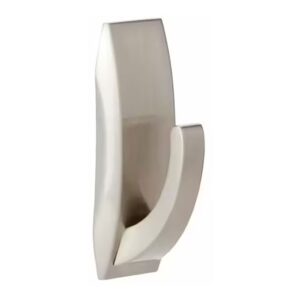 Gancho mediano, níquel pulido, 29 x 79 x 29 mm, 1 uds + 2 tiras, max 1,3 kg