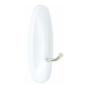 Gancho punta metálica, mediano, blanco, 29 x 79 x 29 mm, 2 uds + 4 tiras, carga max 1,3 kg