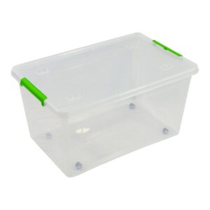 Caja transparente multiusos con ruedas 44 l 58,5 x 39 x 30 cm
