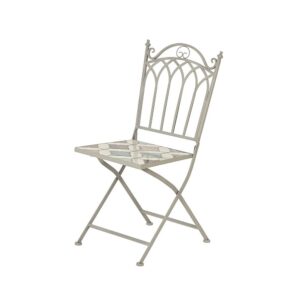 Silla metálica/mosaico plegable bistro marrakech para exterior 38 x 50 x 89 cm