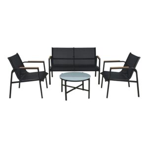 Conjunto jardín 4 piezas metal antracita