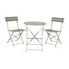 Conjunto de mesa y 2 sillas helsingborg, plegables, de acero, verde